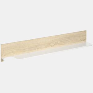 HOMCOM Estante de Parede Estante Flutuante de Madeira para Sala de Estar Dormitório Cozinha Casa de Banho 120x15x20cm Carvalho e Branco