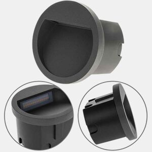 luz de encastrar para exterior em acrílico preto série mustang 10,5 cm