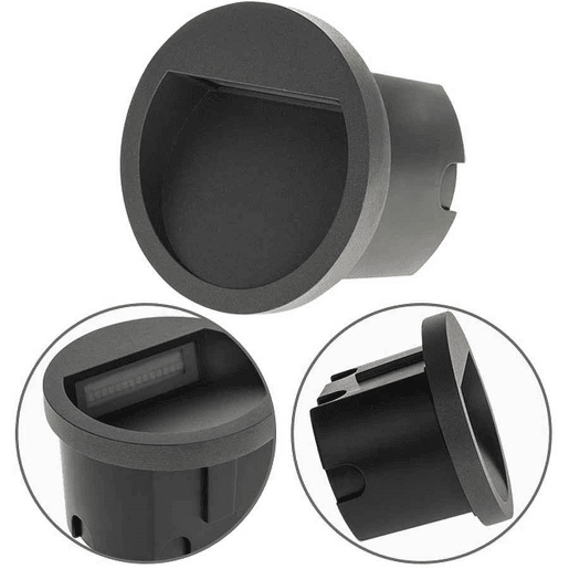 luz de encastrar para exterior em acrílico preto série mustang 10,5 cm