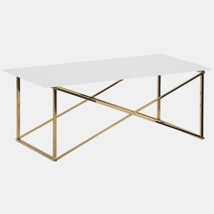 Mesa de centro EMPORIA Vidro de segurança (temperado) BrancoDourado