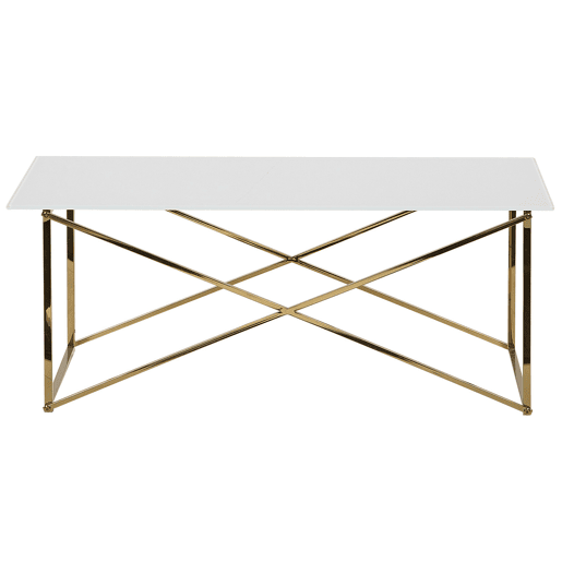 Mesa de centro EMPORIA Vidro de segurança (temperado) BrancoDourado