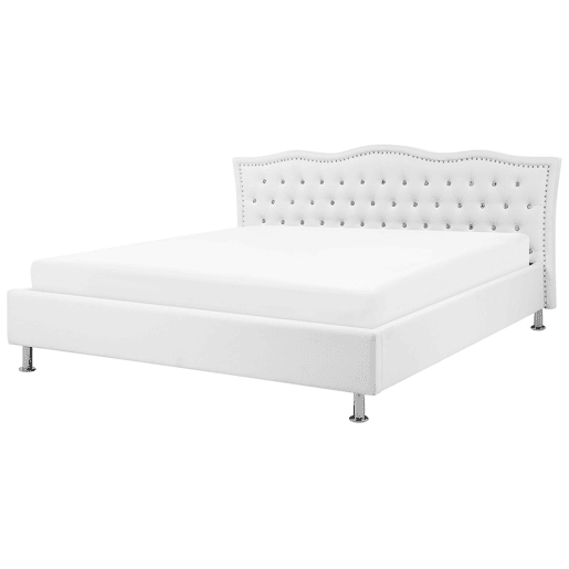 Cama baú Pele sintética METZ 180 x 200 cm Branco