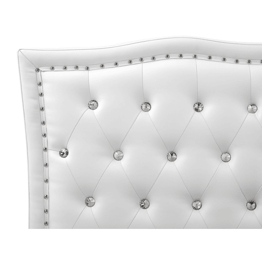 Cama baú Pele sintética METZ 180 x 200 cm Branco