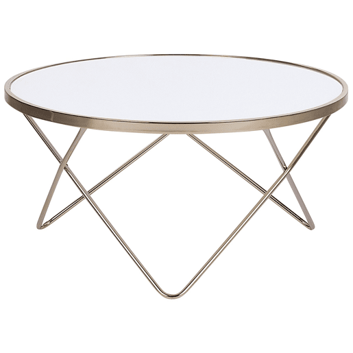 Mesa de centro MERIDIAN Vidro de segurança (temperado) BrancoDourado