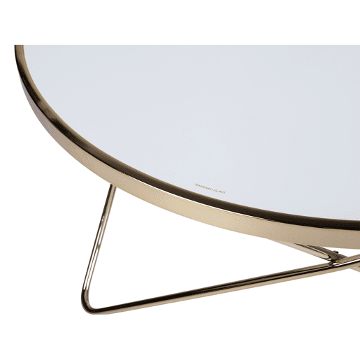 Mesa de centro MERIDIAN Vidro de segurança (temperado) BrancoDourado
