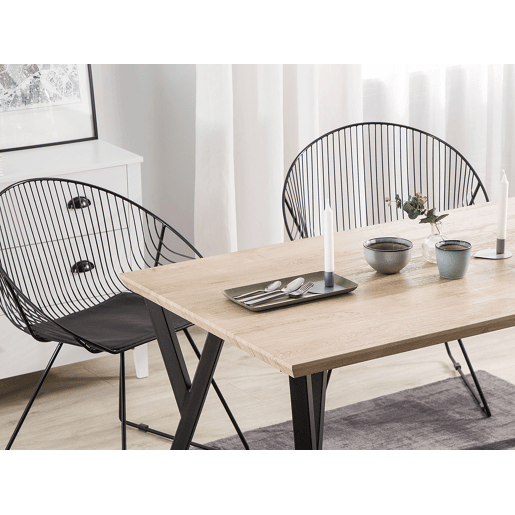 Mesa de jantar BRAVO Castanho claro 140 cm 80 cm