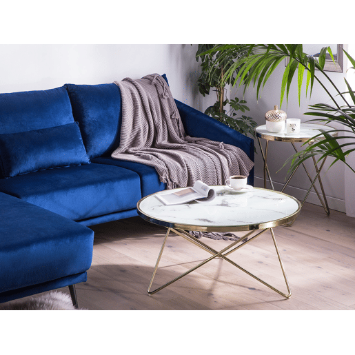 Mesa de centro MERIDIAN Vidro de segurança (temperado) MármoreDourado