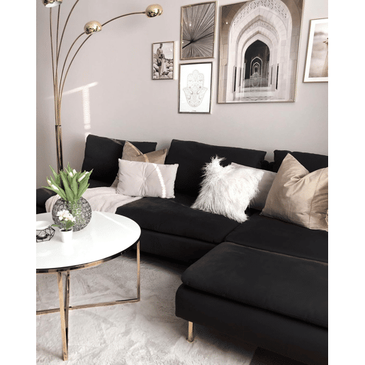 Mesa de centro MERIDIAN Vidro de segurança (temperado) MármoreDourado
