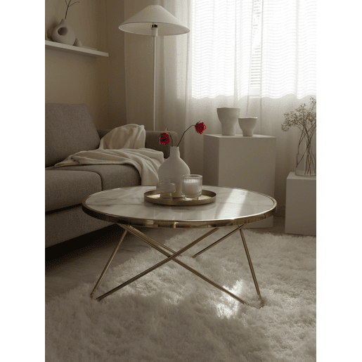 Mesa de centro MERIDIAN Vidro de segurança (temperado) MármoreDourado