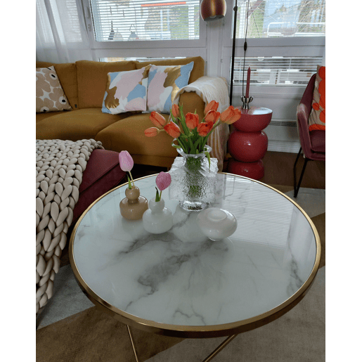 Mesa de centro MERIDIAN Vidro de segurança (temperado) MármoreDourado