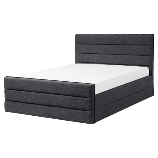 Cama Tecido VALBONNE 160 x 200 cm Cinzento escuro