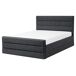 Beliani Cama con somier Poliéster VALBONNE 171x216 Beliani Cama con somier Poliéster VALBONNE 171x216 Gris Oscuro