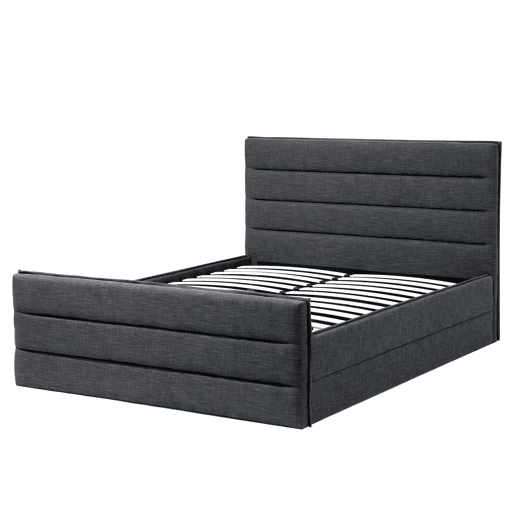 Cama Tecido VALBONNE 160 x 200 cm Cinzento escuro