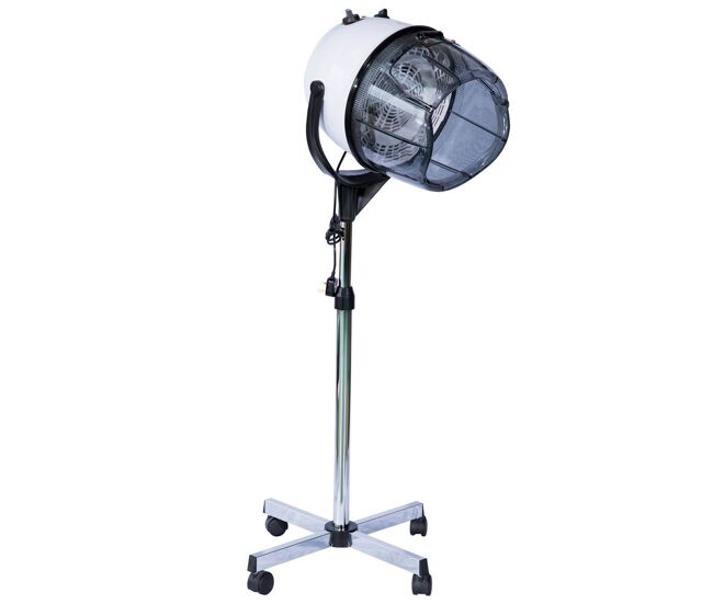Homcom secador de pelo profesional 1180w secador de casco con altura ajustable temperatura regulable temporizador capucha y ruedas climazon peluquería