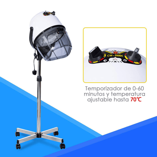 Secador de Cabelo de Coluna de Cabeleireiro com pé e viseira 1180 W potência