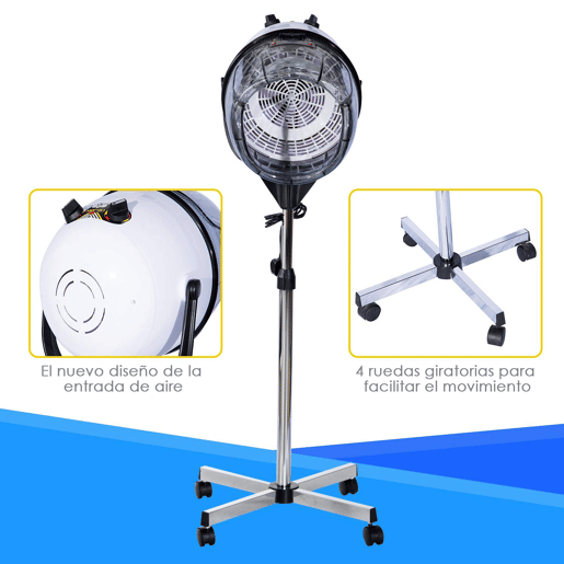 Secador de Cabelo de Coluna de Cabeleireiro com pé e viseira 1180 W potência
