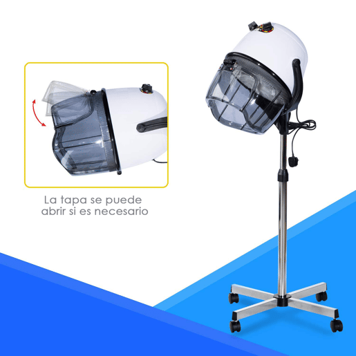 Secador de Cabelo de Coluna de Cabeleireiro com pé e viseira 1180 W potência