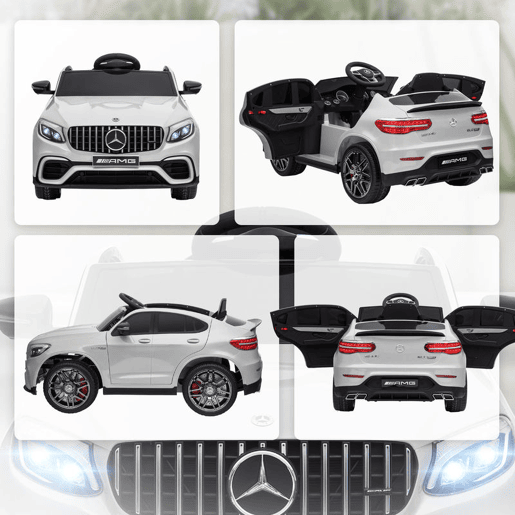 HOMCOM Carro Elétrico Mercedes AMG 12V para Crianças acima de 3 Anos com Controle Remoto Música Luzes Abertura da Porta 115x70x55cm Branco HOMCOM Carro Elétrico Mercedes AMG 12V para Crianças acima de 3 Anos com Controle Remoto Música Luzes Abertura da Porta 115x70x55cm Branco