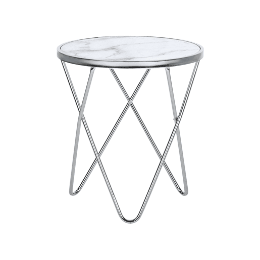 Mesa de apoio MERIDIAN Vidro de segurança (temperado) MármorePrateado