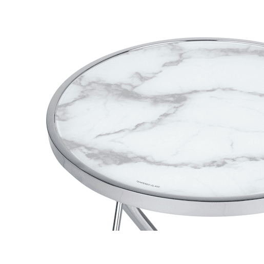 Mesa de apoio MERIDIAN Vidro de segurança (temperado) MármorePrateado