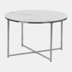Mesa de centro QUINCY Vidro de segurança (temperado) MármorePrateado