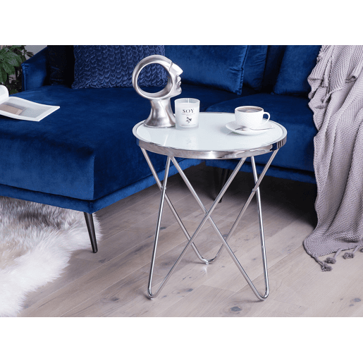 Mesa de apoio MERIDIAN Vidro de segurança (temperado) Prateado