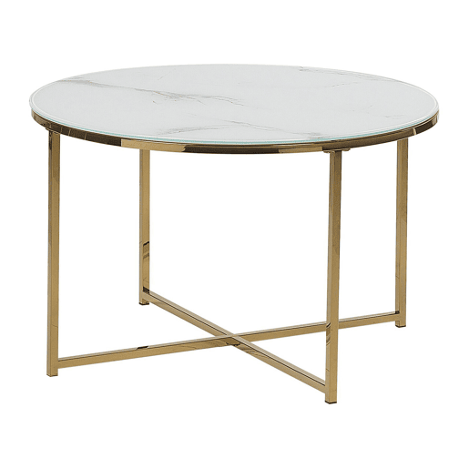 Mesa de centro QUINCY Vidro de segurança (temperado) MármoreDourado