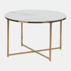 Mesa de centro QUINCY Vidro de segurança (temperado) MármoreDourado
