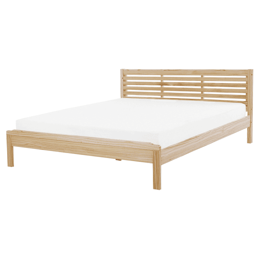 Cama Pinho CARNAC 160 x 200 cm Castanho claro