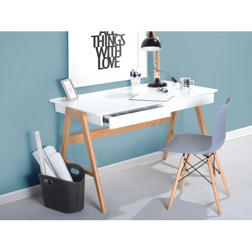 Secretária SHESLAY Branco 120 cm 70 cm com arrumação
