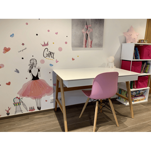 Secretária SHESLAY Branco 120 cm 70 cm com arrumação