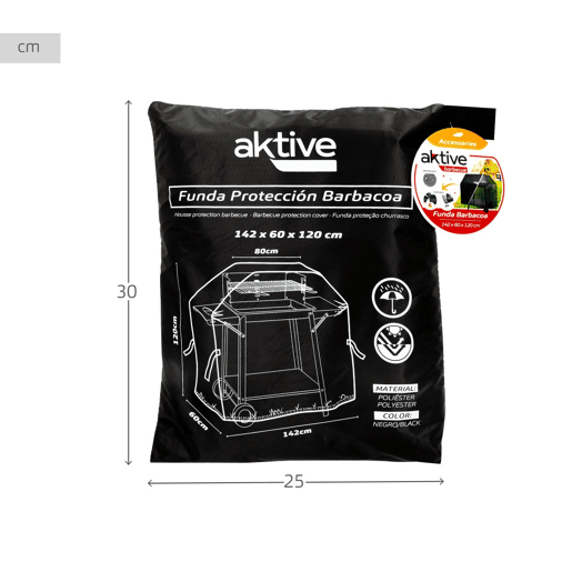 Cobertura para barbacoa impermeável 142x60x120 cm Aktive
