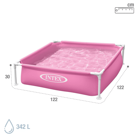 Piscina Mini Frame quadrada desmontável rosa INTEX Piscina Mini Frame quadrada desmontável rosa INTEX
