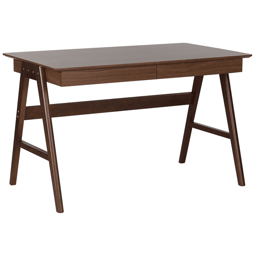 Secretária SHESLAY Castanho escuro 120 cm 70 cm com arrumação