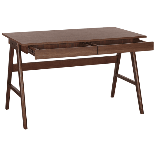 Secretária SHESLAY Castanho escuro 120 cm 70 cm com arrumação