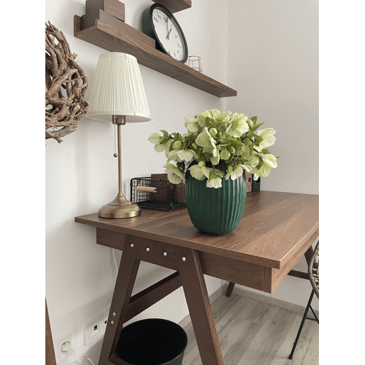 Secretária SHESLAY Castanho escuro 120 cm 70 cm com arrumação