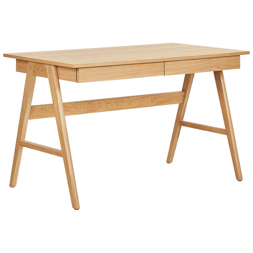 Secretária SHESLAY Castanho claro 120 cm 70 cm com arrumação