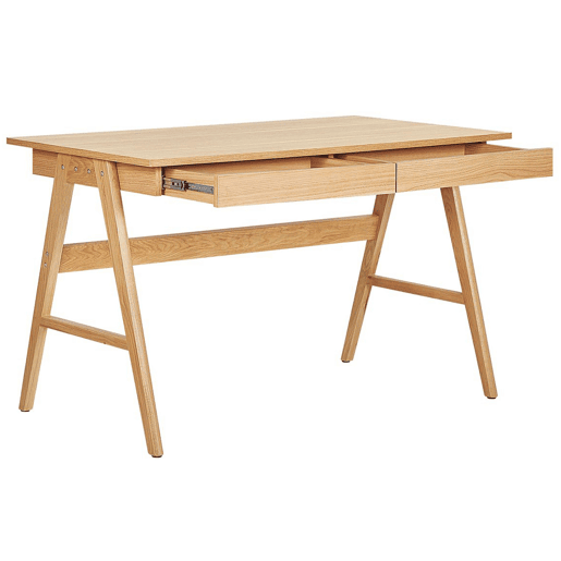 Secretária SHESLAY Castanho claro 120 cm 70 cm com arrumação