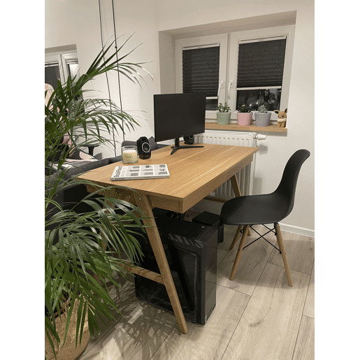 Secretária SHESLAY Castanho claro 120 cm 70 cm com arrumação