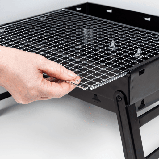 Churrasqueira portátil dobrável retangular preta Aktive