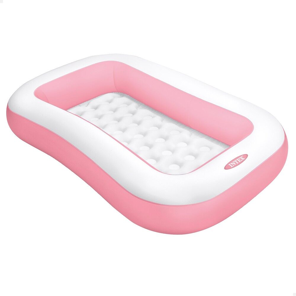 Piscina hinchable para niños rosa c/suelo acolchado intex