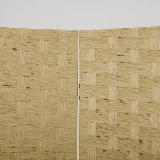 HOMCOM Biombo Separador de Ambientes de 4 Painéis 159,5x169,5cm Divisor de Ambientes Dobrável de Corda de Papel Decoração Elegante para Dormitório Sala de Estar Marrom
