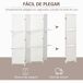 Biombo Separador Cuerda de Papel, Bambú, Madera de Pino HOMCOM Biombo Separador Cuerda de Papel, Bambú, Madera de Pino HOMCOM Blanco