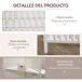 Biombo Separador Cuerda de Papel, Bambú, Madera de Pino HOMCOM Biombo Separador Cuerda de Papel, Bambú, Madera de Pino HOMCOM Blanco