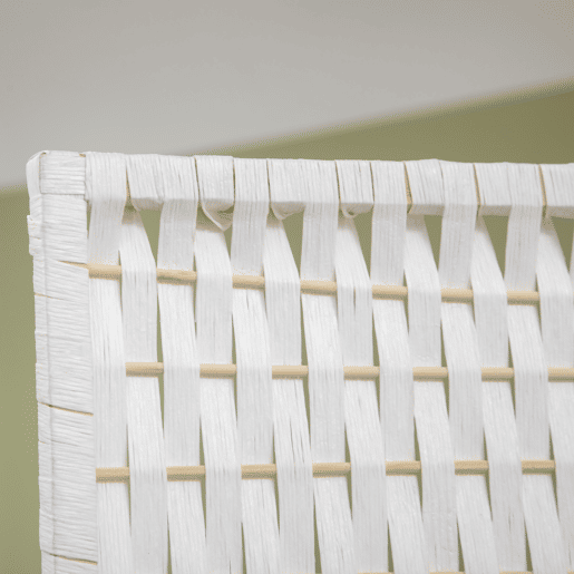 HOMCOM Biombo Divisor de 4 Painéis Dobrável Separador de Ambientes 181x180cm Divisor de Ambientes com Prateleiras Decoração para Dormitórios Sala de Estar Branco