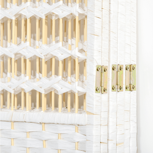 HOMCOM Biombo de 6 Paineis Separador de Ambientes Dobrável 242x170cm Divisória de Habitações de Fibra de Papel Decoração Elegante para Dormitório Sala de Estar Branco