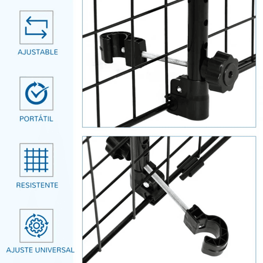 PawHut Grade de Segurança de Carro para Cães Extensível Universal Grade de Segurança para Cães com Largura Ajustável 91-152x30cm Preto