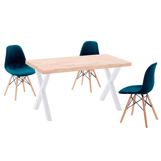 Mesa de jantar X-Loft 140 Carvalho selvagem - Branco 140x80 cm
