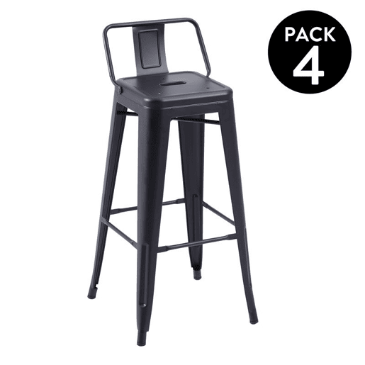 Conjunto de 4 bancos altos Tolix Preto 33 x 93 x 30 cm Conjunto de 4 bancos altos Tolix Preto 33 x 93 x 30 cm