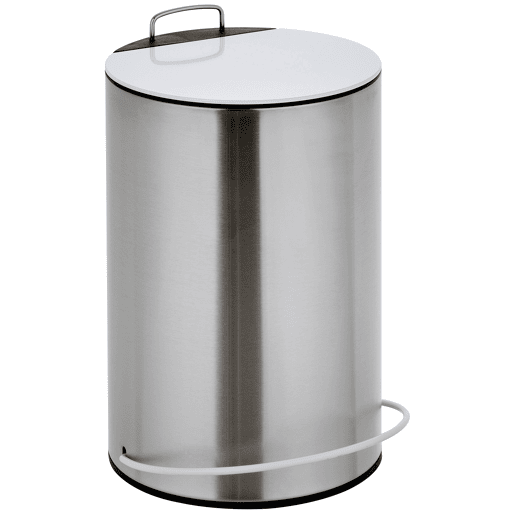 Lata de lixo com um pedal branco de 5l 20,5x